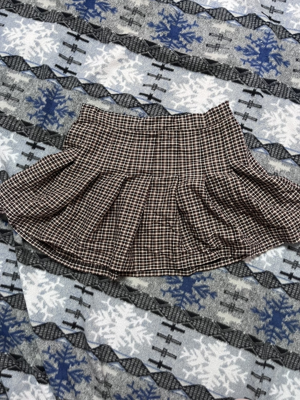 Ardene Brown Plaid Circle Skirt